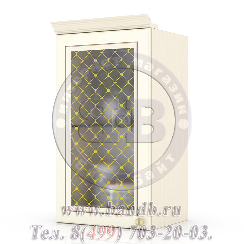 Кухня Ассоль жемчуг ЛД-231-020 Шкаф-витрина 40 см., универсальная дверь Картинка № 3