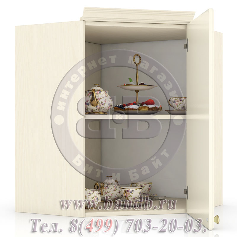 Кухня Ассоль жемчуг ЛД-231-090 Шкаф угловой 60 см., универсальная дверь, в комплекте карнизы по 800 мм. в обе стороны Картинка № 2