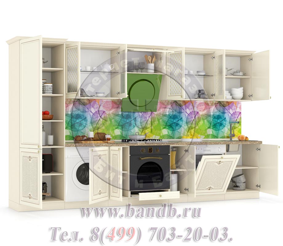 Кухонная мебель на заказ Ассоль жемчуг № 12 360 см. Картинка № 2