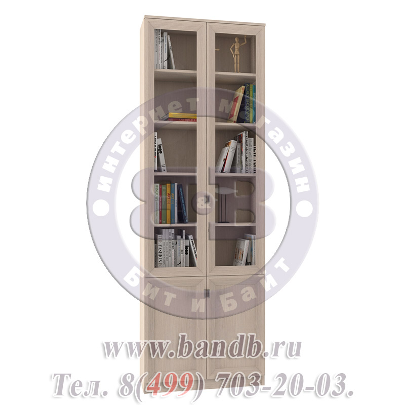 Библиотека Олимп В-19 дверь комбинированная шкаф 80, цвет дуб Картинка № 5