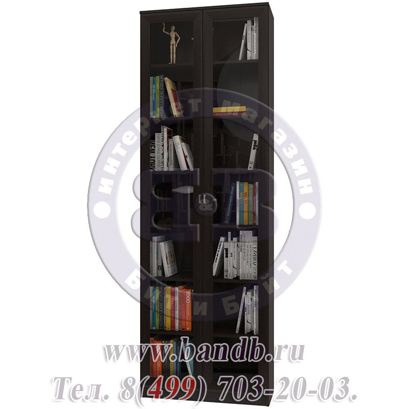 Угловой набор шкафов со стеклянными дверками Олимп № 2, цвет венге Картинка № 9