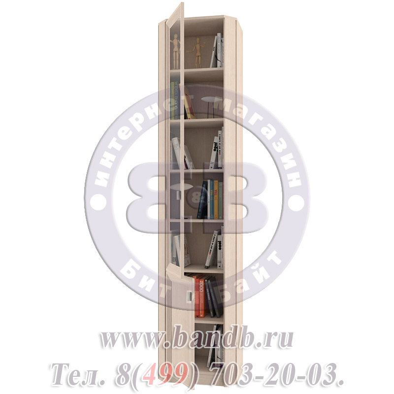 Библиотека Олимп В-20 дверь комбинированная шкаф угловой, цвет дуб Картинка № 2