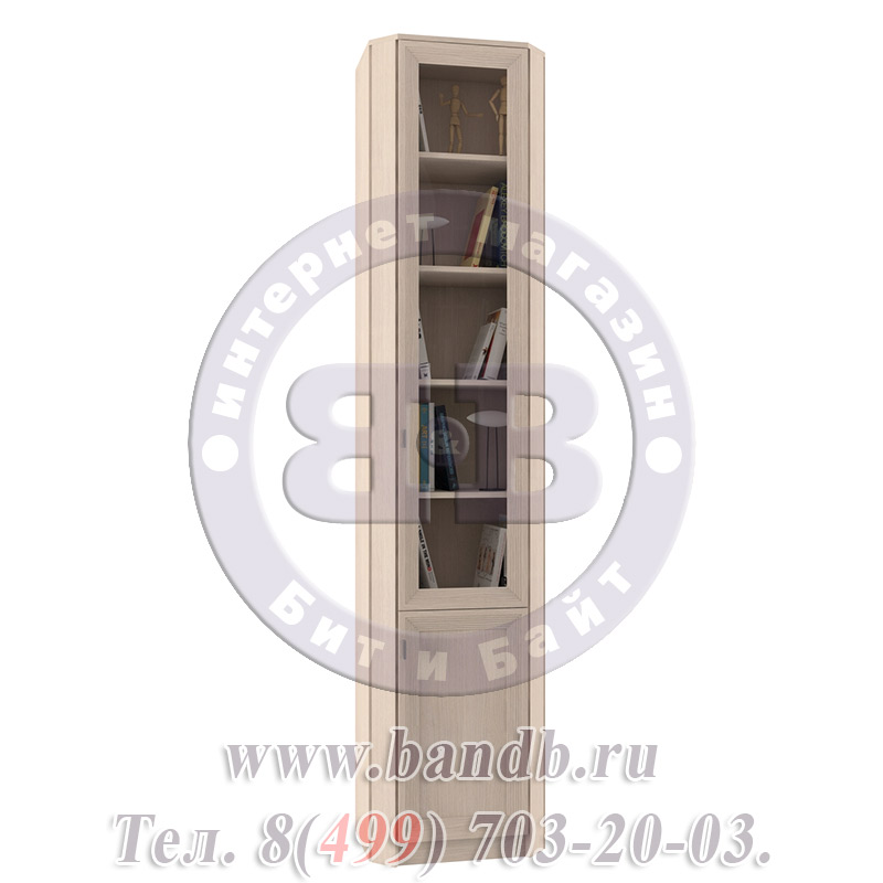 Библиотека Олимп В-20 дверь комбинированная шкаф угловой, цвет дуб Картинка № 5