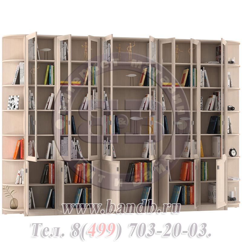 Библиотека Олимп Комплектация № 4 дверь комбинированная, цвет дуб Картинка № 6