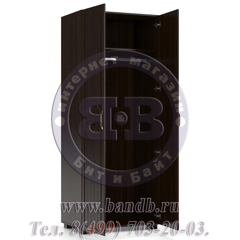 Шкаф для одежды Монблан МБ-1 цвет венге тёмный/орех шоколадный Картинка № 3