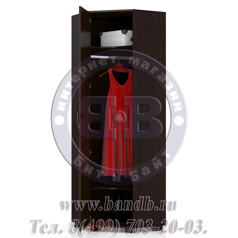 Шкаф для одежды угловой Монблан МБ-2 цвет венге тёмный/орех шоколадный Картинка № 4