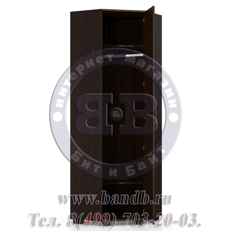 Шкаф для одежды угловой Монблан МБ-2 цвет венге тёмный/орех шоколадный Картинка № 5