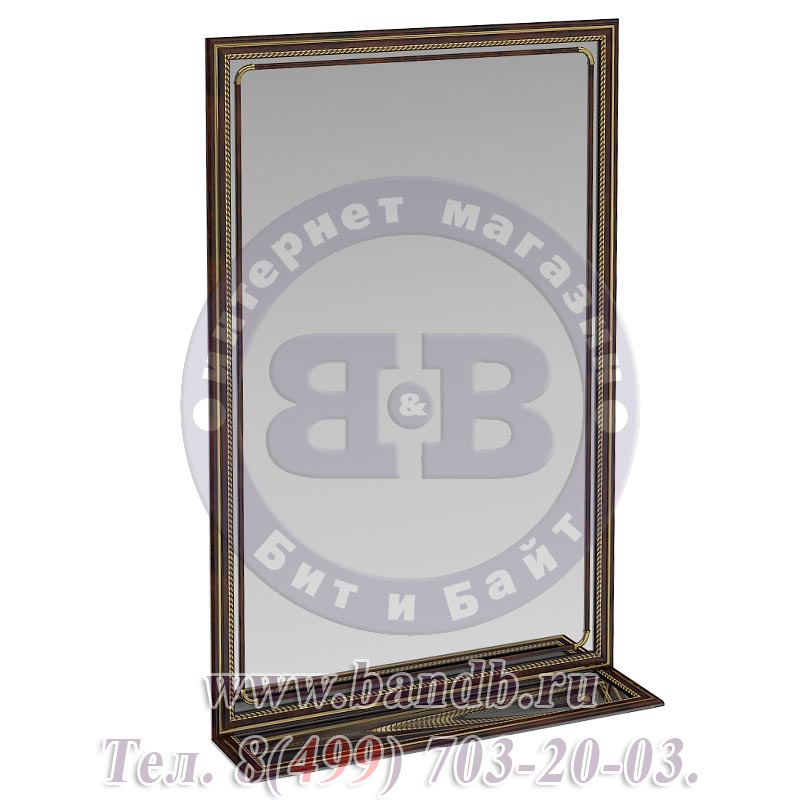 Зеркало для ванной с полкой 121П 50х80 см. коричневый Картинка № 2
