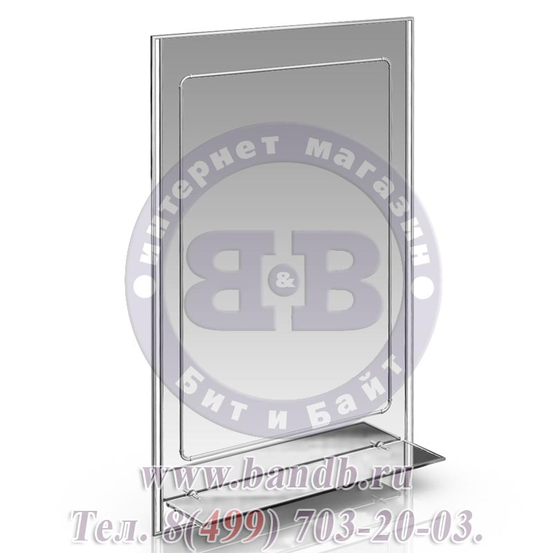 Зеркало 124Д серебро с белым, ШхВ 50х80 см. Картинка № 2