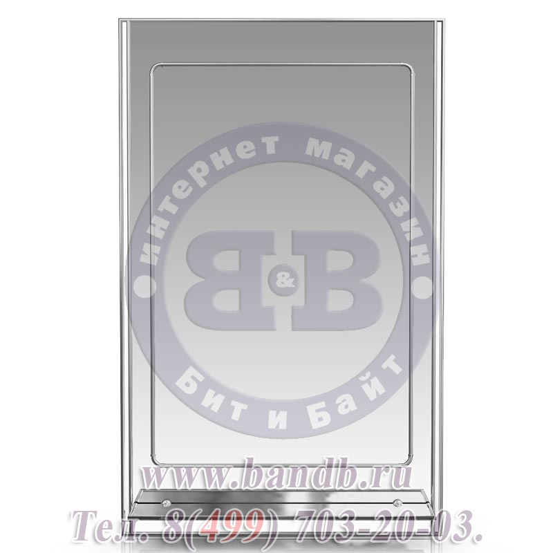 Зеркало 124Д серебро с белым, ШхВ 50х80 см. Картинка № 4