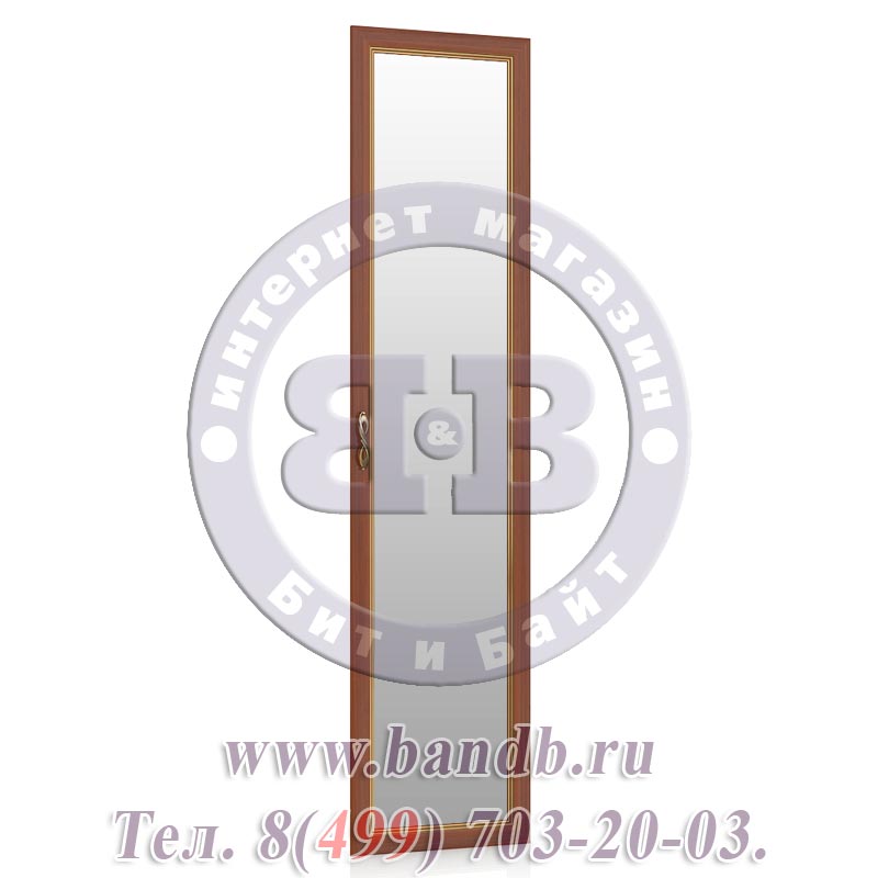 Шкаф 2-х створчатый с зеркальными дверями для спальни Александрия цвет орех Картинка № 6