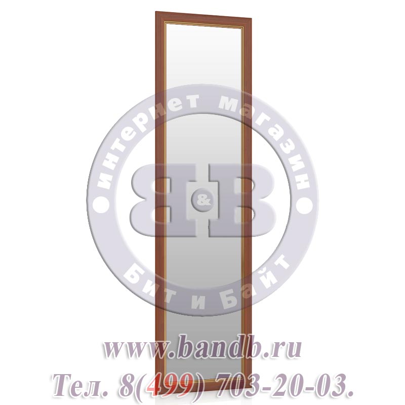Шкаф-купе 3-х створчатый зеркальная+две глухие двери для спальни Александрия цвет орех Картинка № 11