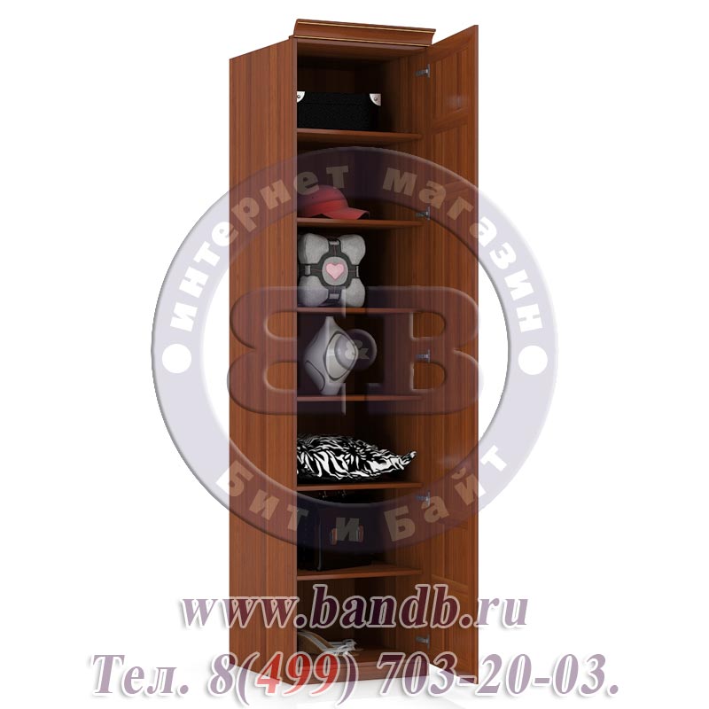 Александрия орех ЛД-625-040М+001 Шкаф одностворчатый с глухой дверью Картинка № 3