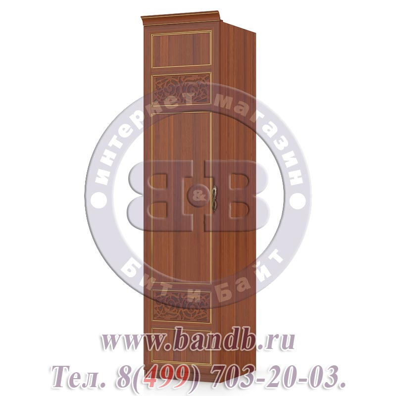 Александрия орех ЛД-625-040М+001 Шкаф одностворчатый с глухой дверью Картинка № 4