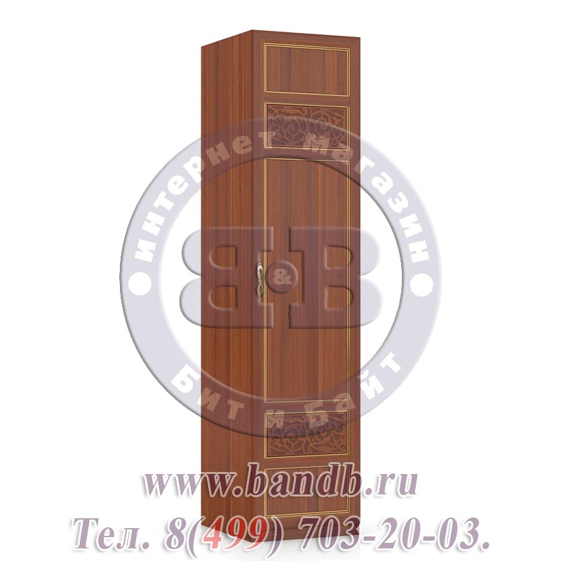 Александрия орех ЛД-625-040М+001 Шкаф одностворчатый с глухой дверью Картинка № 7