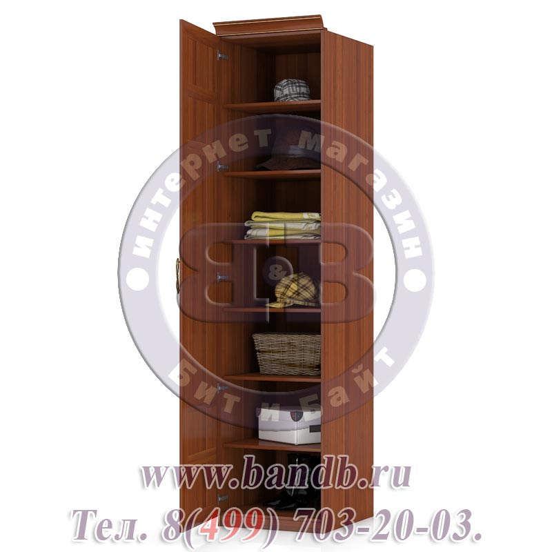 Александрия орех ЛД-625-040М+002 Шкаф одностворчатый с зеркальной дверью Картинка № 6