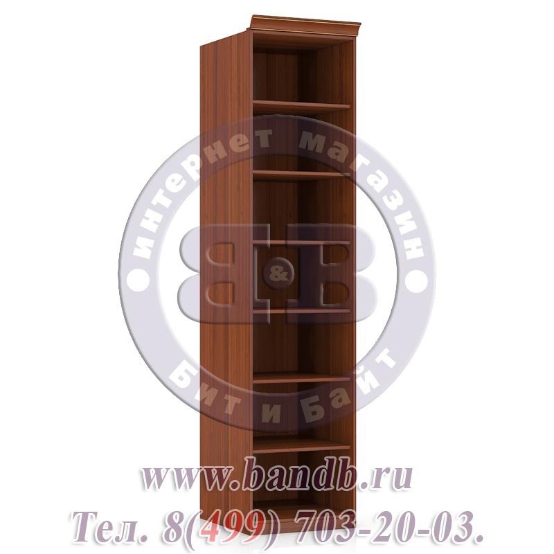 Спальня Александрия орех ЛД-625-040М Корпус шкафа одностворчатого Картинка № 2