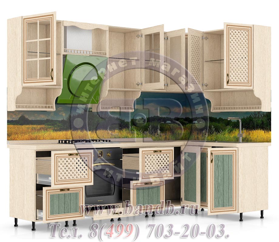 Кухня на заказ Кантри Сонома № 11 260 + 140 см. угловая Картинка № 6