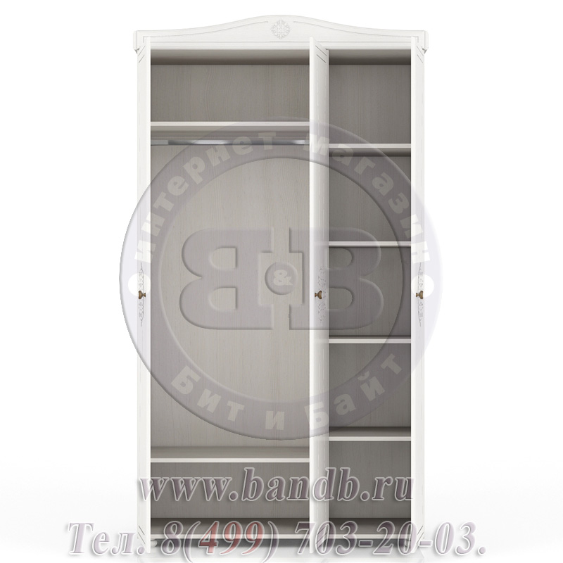 Шкаф 3-х створчатый комбинированный Онега ШК-33 цвет белый Картинка № 6
