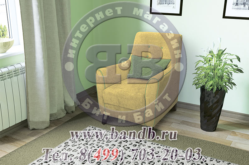 Кресло Френсис, ткань элеганс зелёный горчичный ТД 500 Картинка № 3