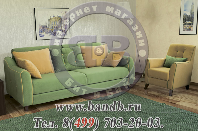 Кресло Френсис, ткань элеганс зелёный горчичный ТД 500 Картинка № 4