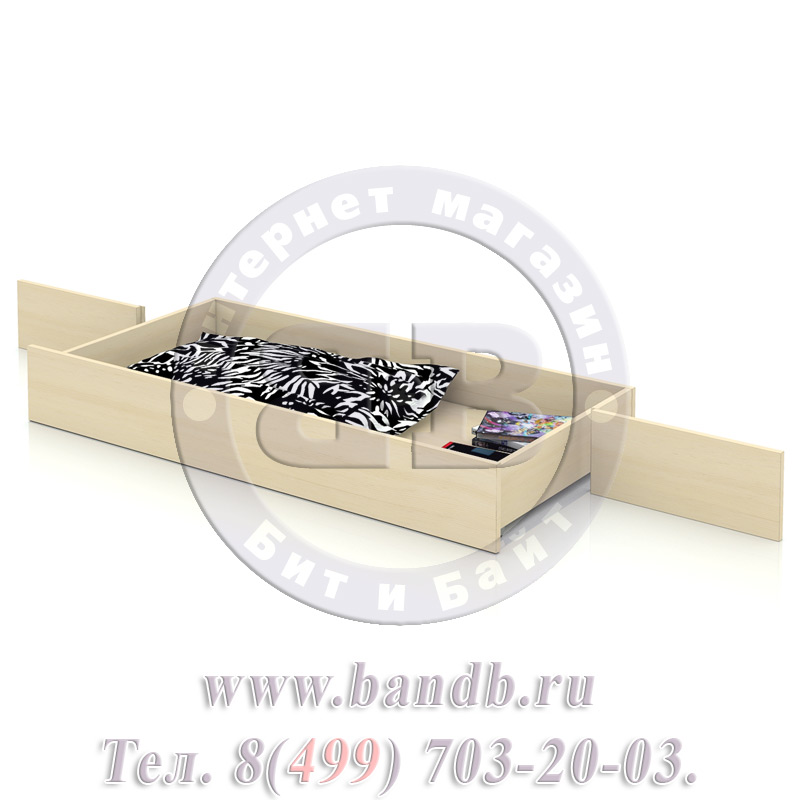 Олмеко Ящик универсальный на колёсиках дуб молочный, для кроватей Олмеко 1200, 1400 и 1600 Картинка № 2