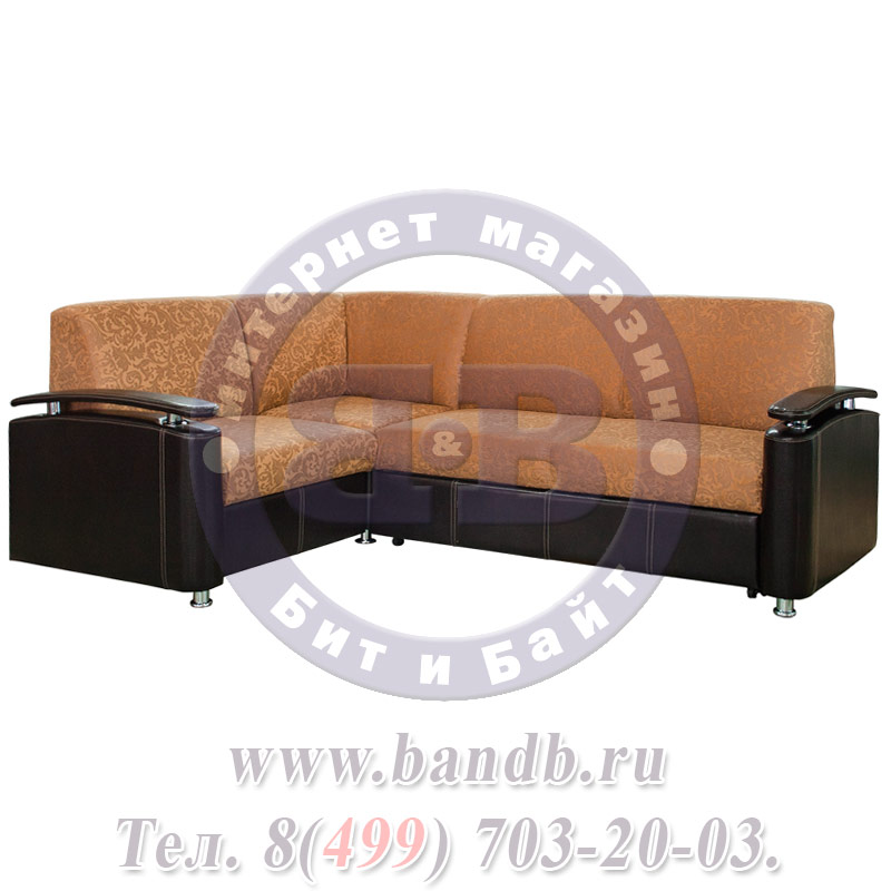Угловой диван Оникс 4 обивка 40505, подлокотники искусственная кожа Картинка № 2