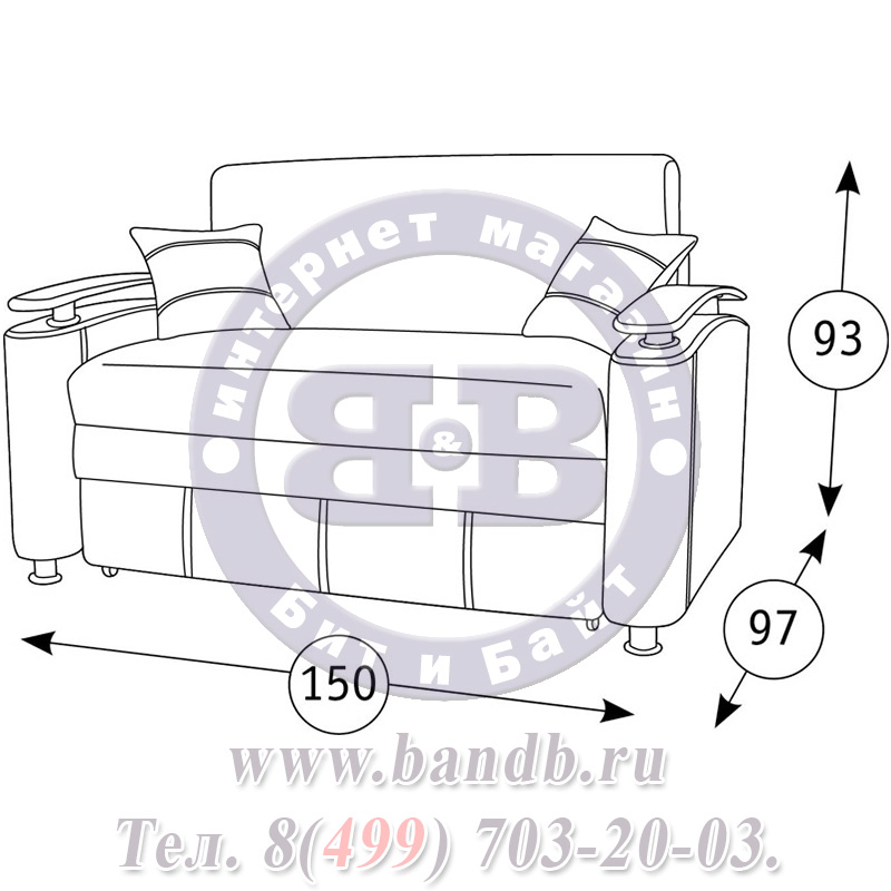 Диван-кровать Оникс 4Д 120 обивка 40420-1, механизм сезам, подлокотники дерево Картинка № 2