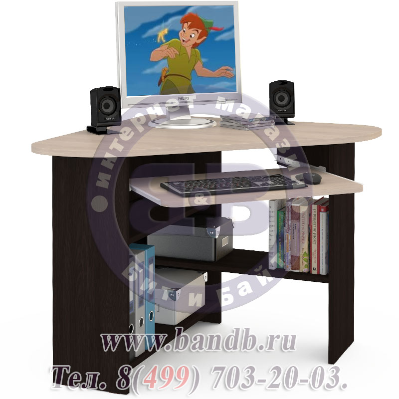 Угловой компьютерный стол Олимп ПКС-4 цвет венге/дуб Картинка № 2
