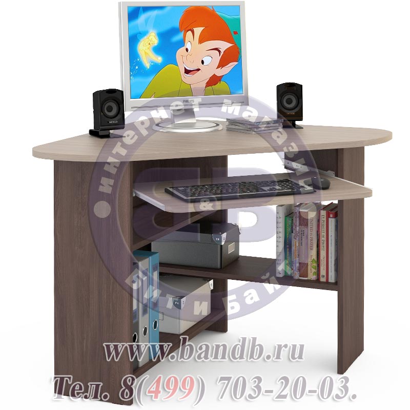 Угловой компьютерный стол Олимп ПКС-4 цвет ясень шимо тёмный/ясень шимо светлый Картинка № 2