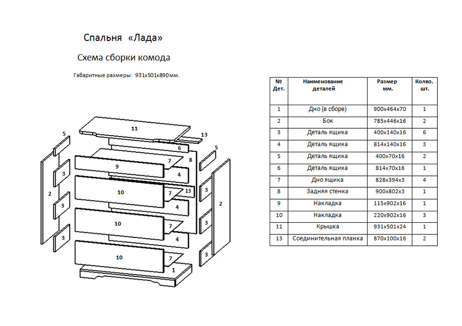 Схема сборки 5 на 5