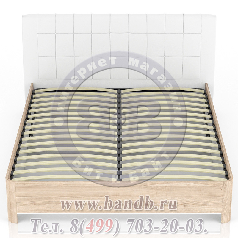 Кровать с подъёмным механизмом 1600 мягкая спинка Марта цвет белый/дезира эш спальное место 1600х2000 мм. Картинка № 7