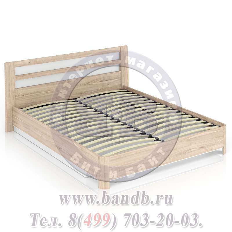 Кровать с подъёмным механизмом 1600 Марта цвет белый/дезира эш спальное место 1600х2000 мм. Картинка № 3