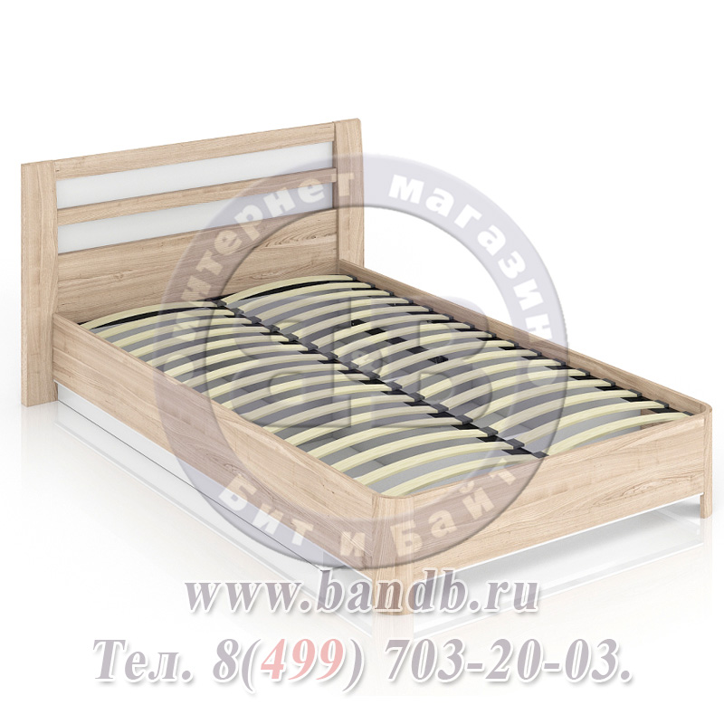 Кровать 1200 с подъёмным механизмом Марта цвет белый/дезира эш, спальное место 1200х2000 мм. Картинка № 3