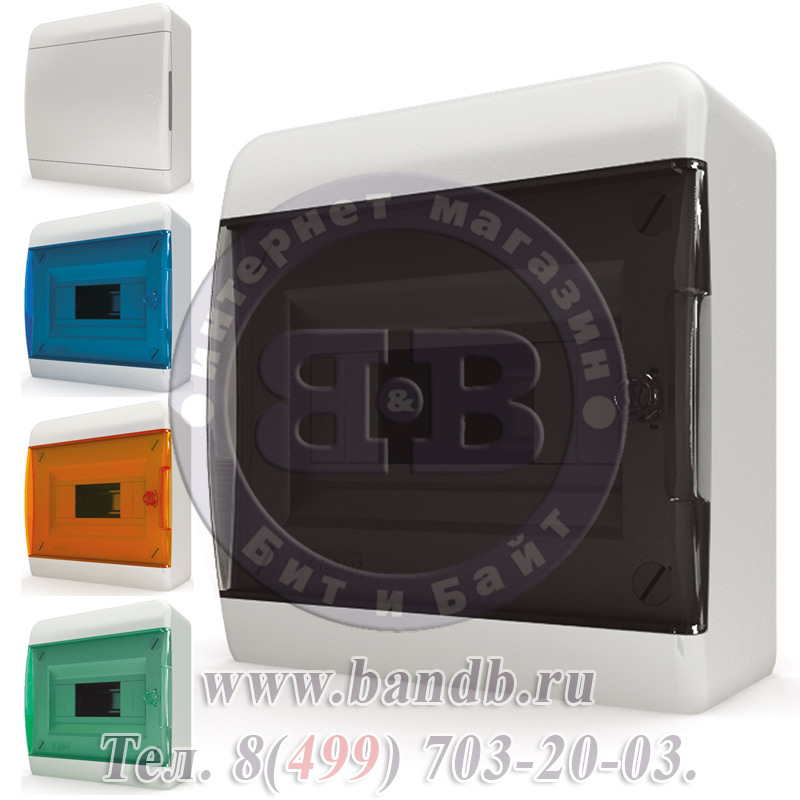 Tekfor бокс 8М накладной IP40 прозрачная черная дверца BNK40-08-1 Картинка № 8