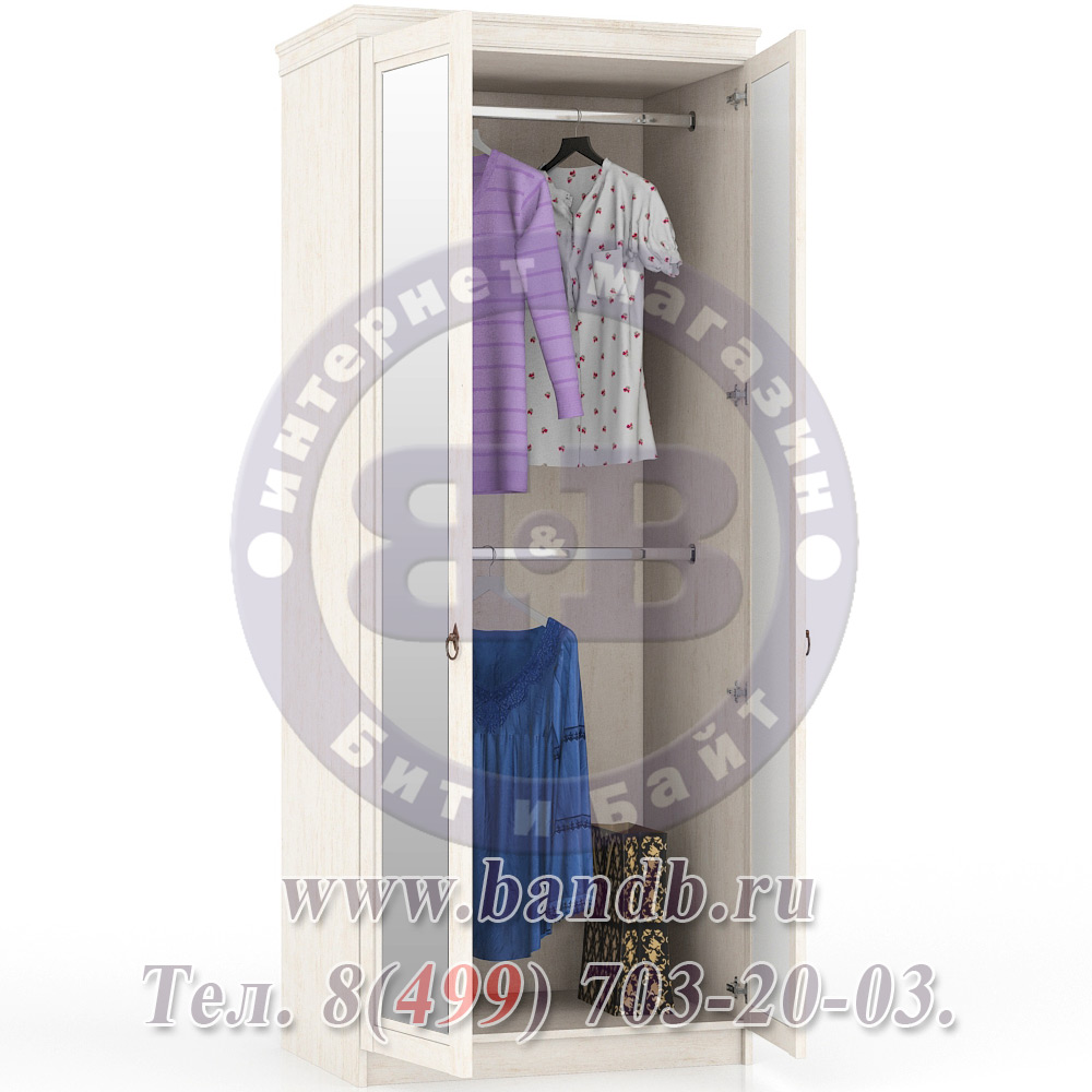 Амели ЛД-642-240ЗЕРК Шкаф двустворчатый для спальни двери зеркало Картинка № 2