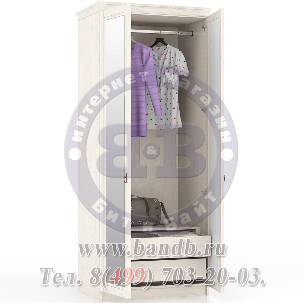 Амели ЛД-642-240ЗЕРК Шкаф двустворчатый для спальни двери зеркало Картинка № 6