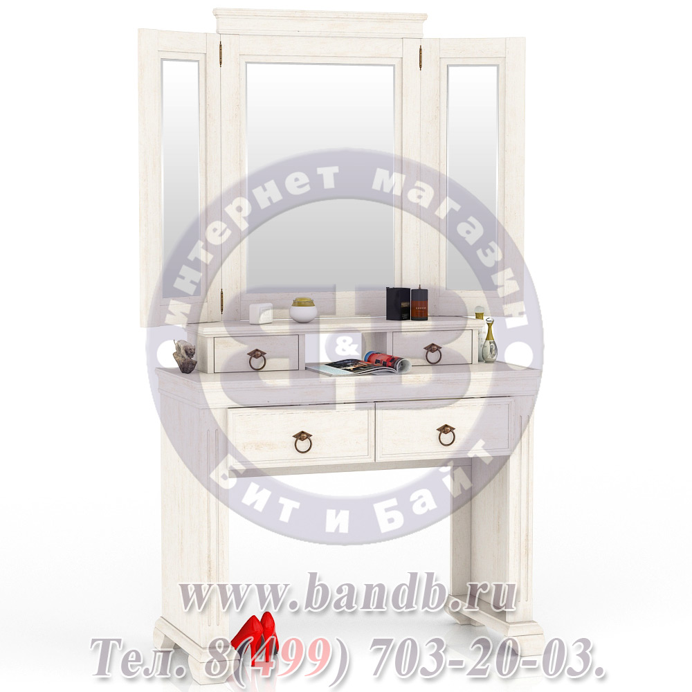 Амели ЛД-642-350+360+400 Стол туалетный + зеркало + комод Картинка № 8