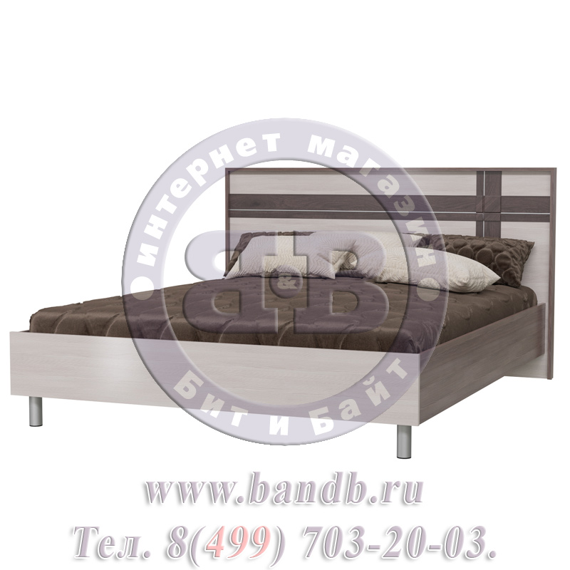 Двуспальная Кровать Презент с тумбами бодега тёмный/бодега светлый спальное место 1600х2000 мм. Картинка № 10