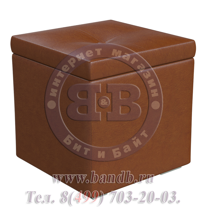 Банкетка Куба 6-5114 коричневая искусственная кожа Картинка № 3