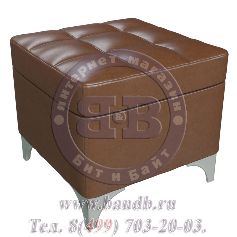 Банкетка с нишей Жозефина-2 коричневая искусственная кожа Картинка № 3
