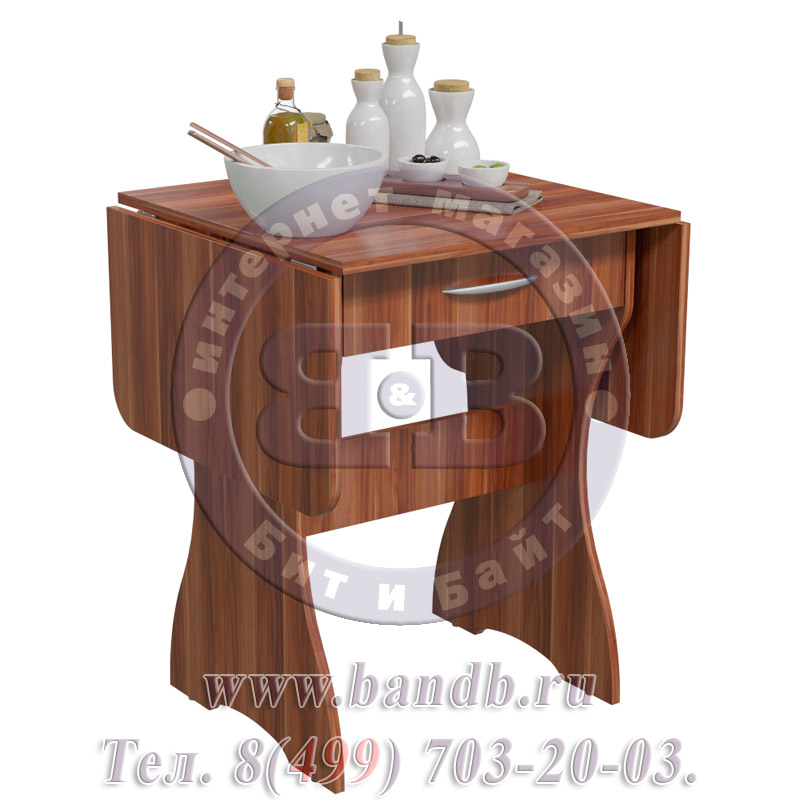 Стол раскладной с ящиком цвет слива Картинка № 4