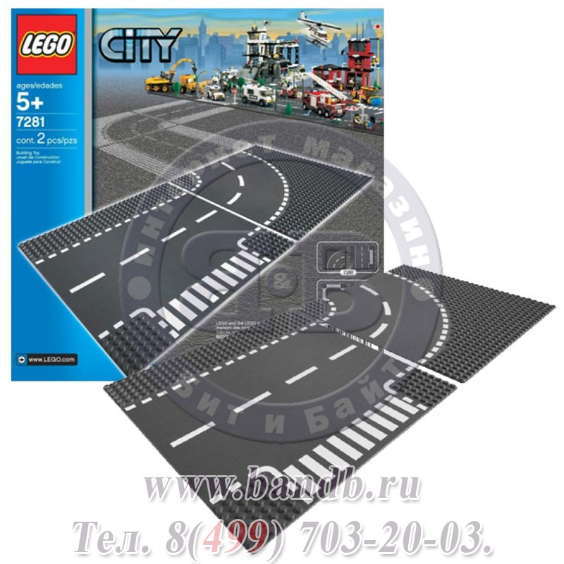 Лего Пластина 7281 Т-образная развязка Картинка № 3
