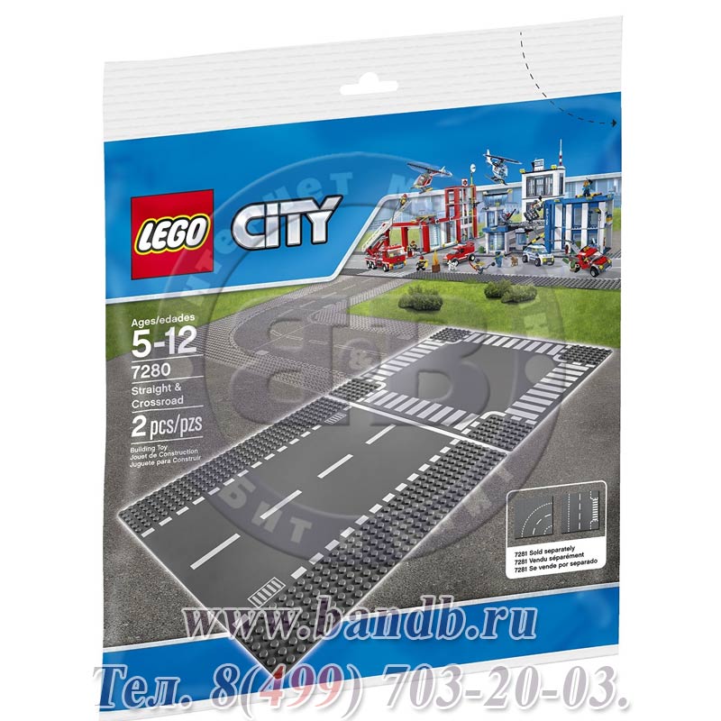 Лего Пластина 7281 Т-образная развязка Картинка № 4