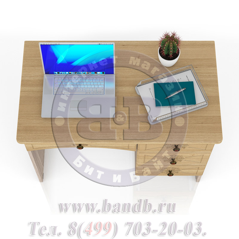Стол письменный однотумбовый с 4 ящиками Онега МД-1-06 цвет лён/ясень шимо светлый Картинка № 5