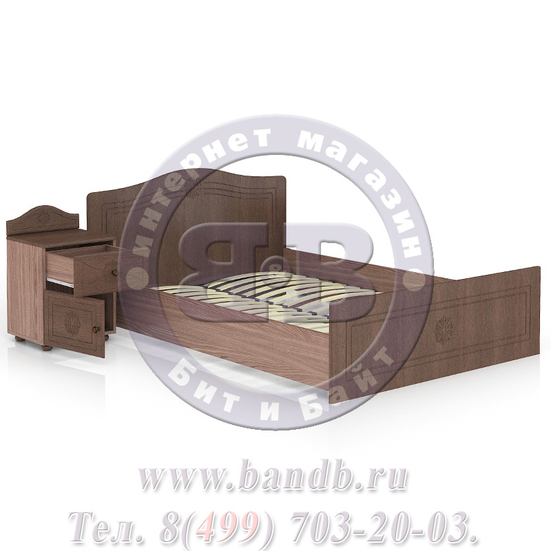 Спальня Онега мокко Кровать с тумбой Картинка № 4
