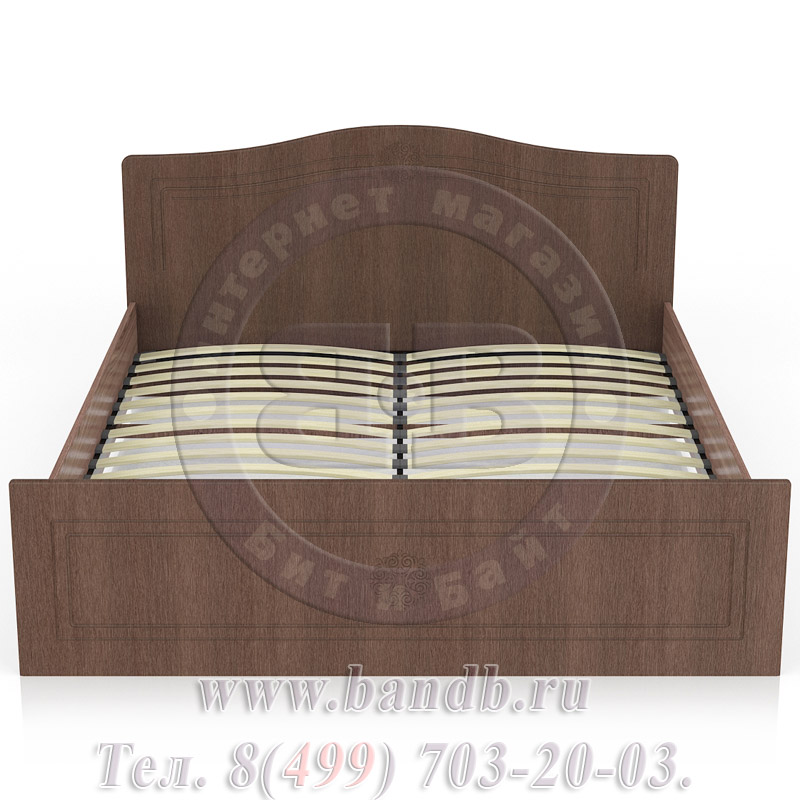 Двуспальная кровать Онега КР-1600 цвет мокко/ясень шимо тёмный спальное место 1600х2000 мм. Картинка № 4