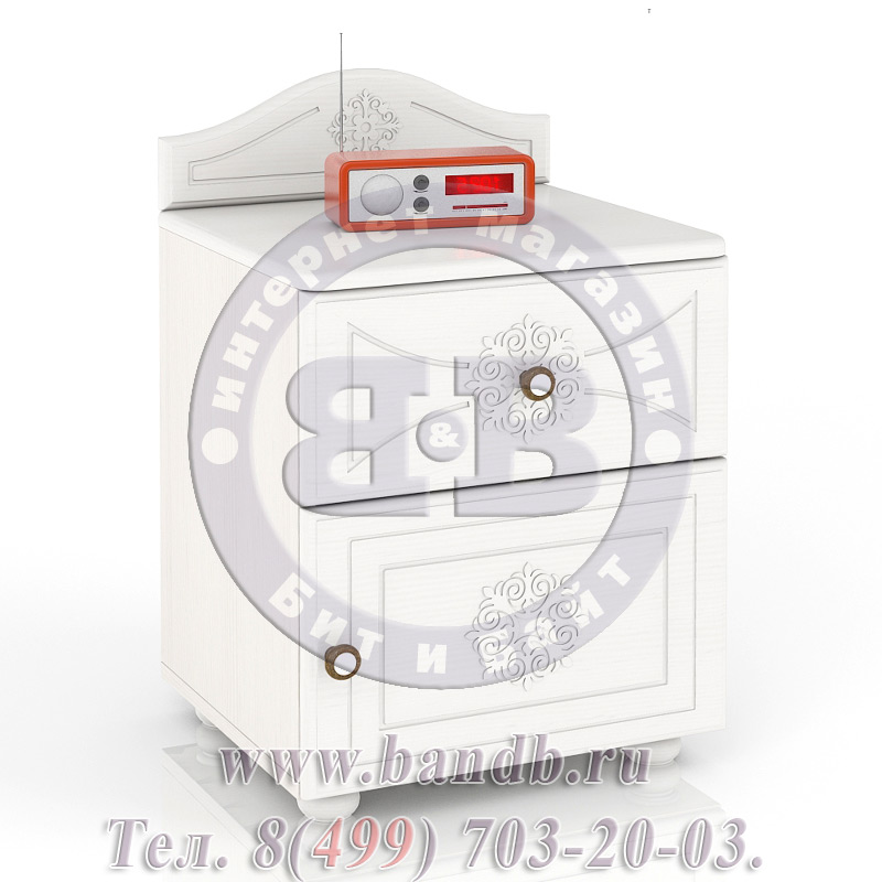 Тумба прикроватная с дверью и ящиком Онега ТП-1 цвет белый Картинка № 3