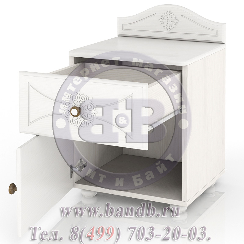 Тумба прикроватная с дверью и ящиком Онега ТП-1 цвет белый Картинка № 6