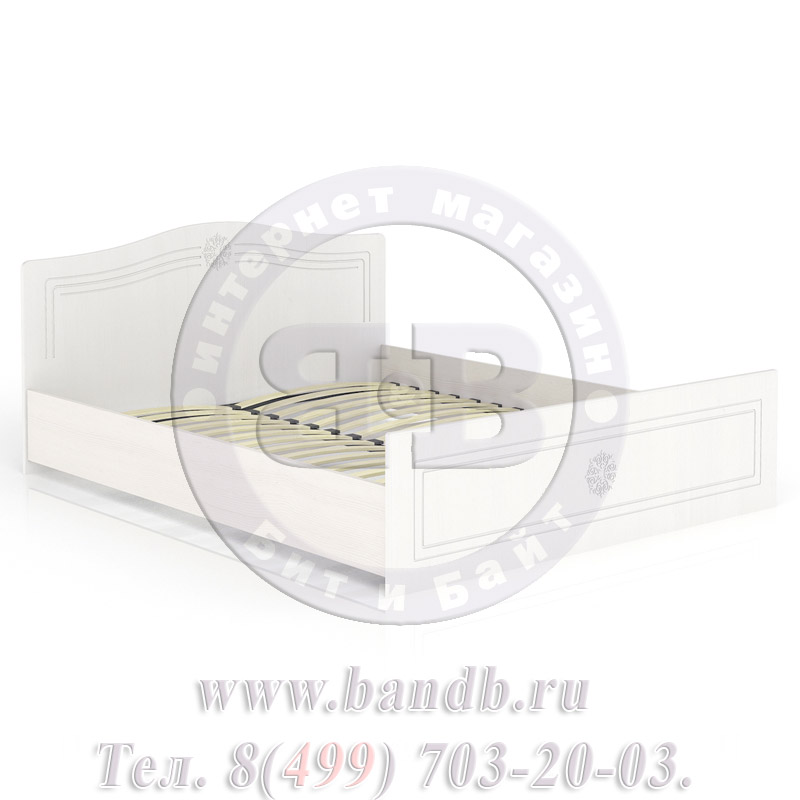Двуспальная кровать Онега КР-1600 цвет белый спальное место 1600х2000 мм. Картинка № 2